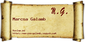 Marcsa Galamb névjegykártya